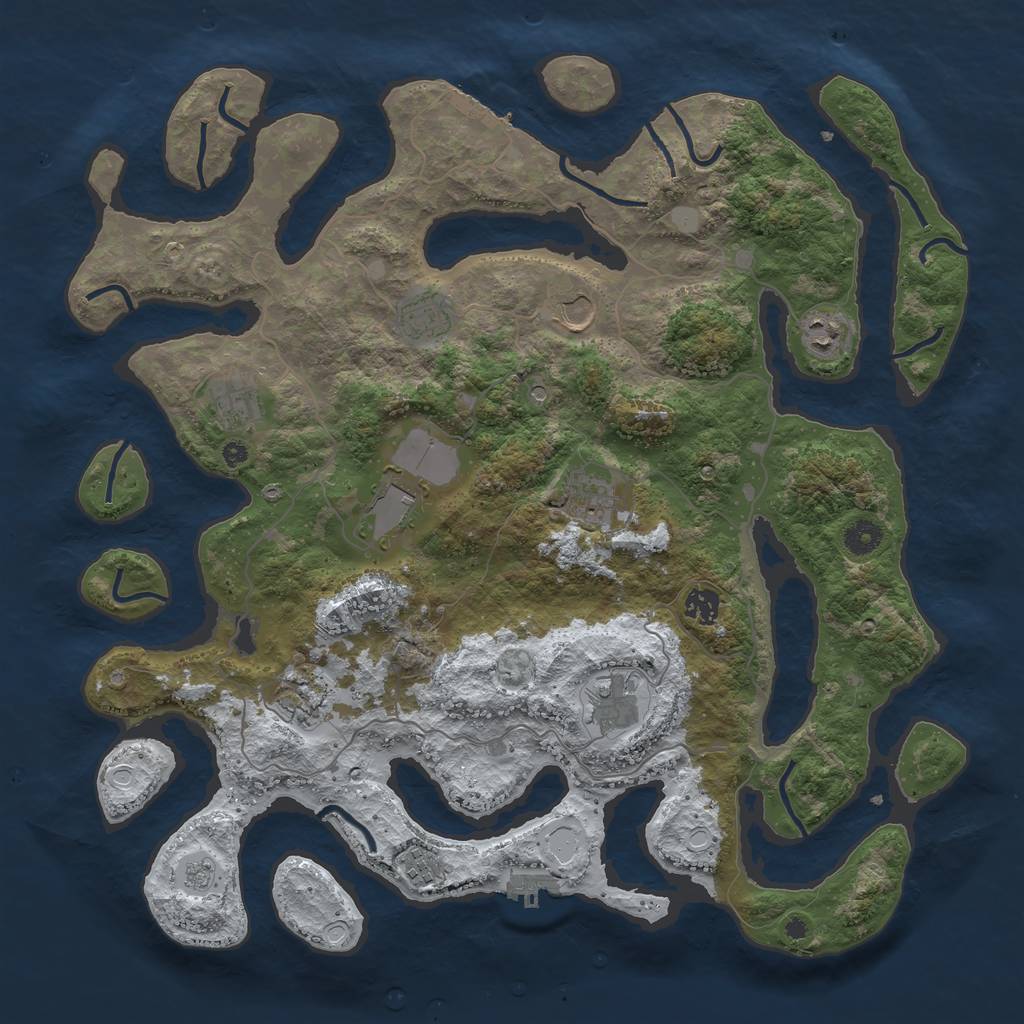 Rust Map: Procedural Map, Size: 4250, Seed: 91376428, 19 Monuments
