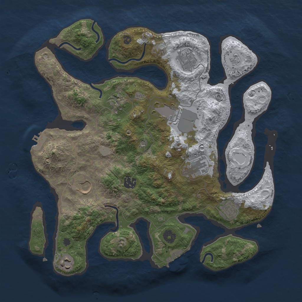 Rust Map: Procedural Map, Size: 3500, Seed: 1839366, 17 Monuments