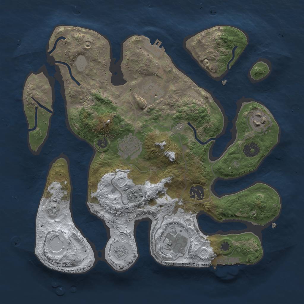 Rust Map: Procedural Map, Size: 3000, Seed: 117930687, 15 Monuments