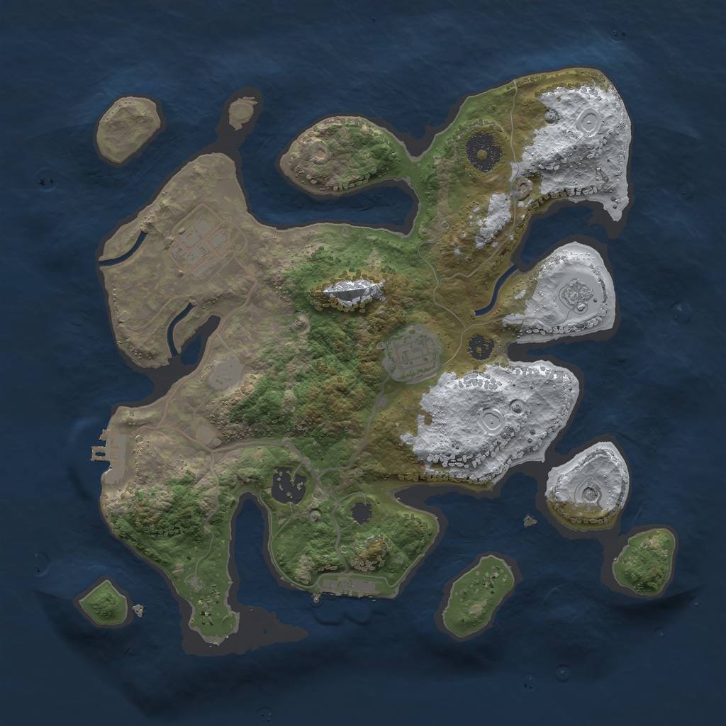 Rust Map: Procedural Map, Size: 3000, Seed: 960417, 12 Monuments