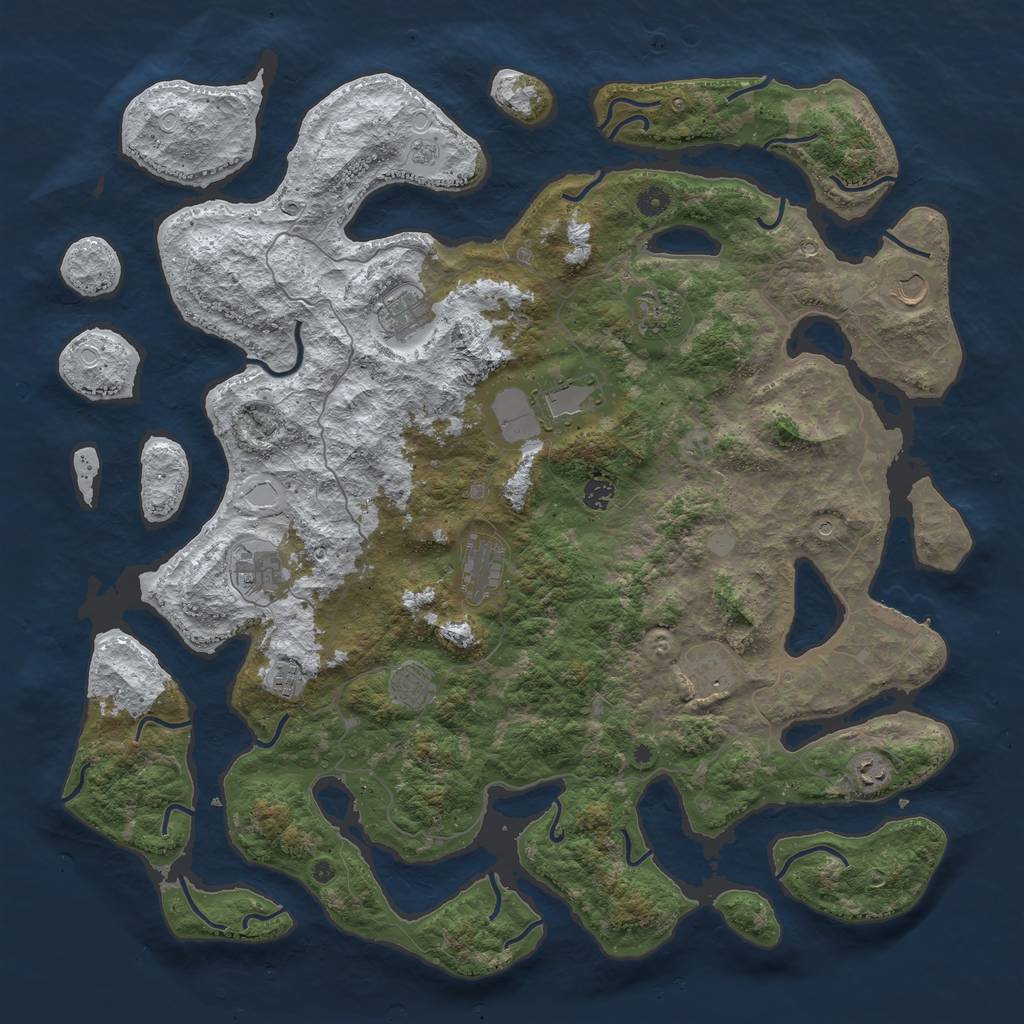 Rust Map: Procedural Map, Size: 4942, Seed: 42, 19 Monuments