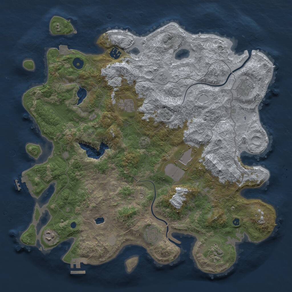 Rust Map: Procedural Map, Size: 4000, Seed: 6052517, 14 Monuments