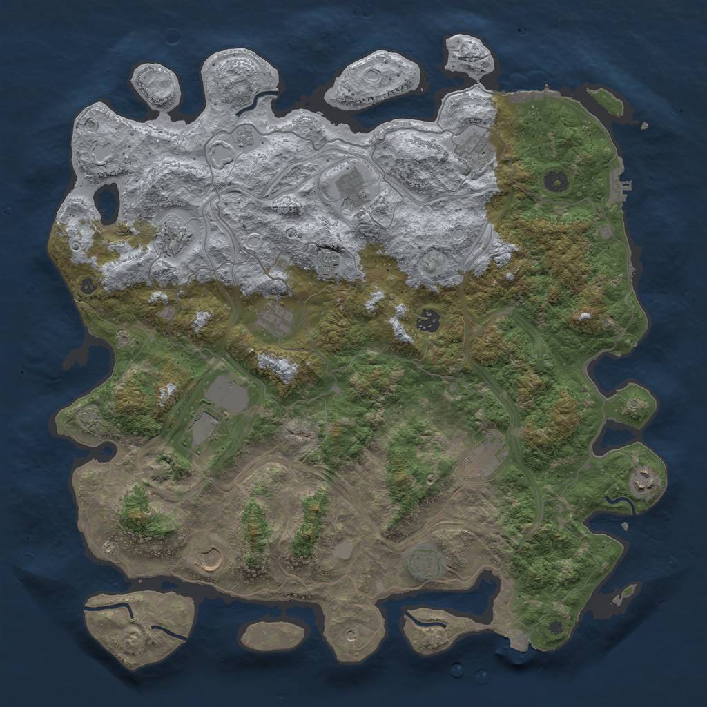 Rust Map: Procedural Map, Size: 4500, Seed: 15, 19 Monuments