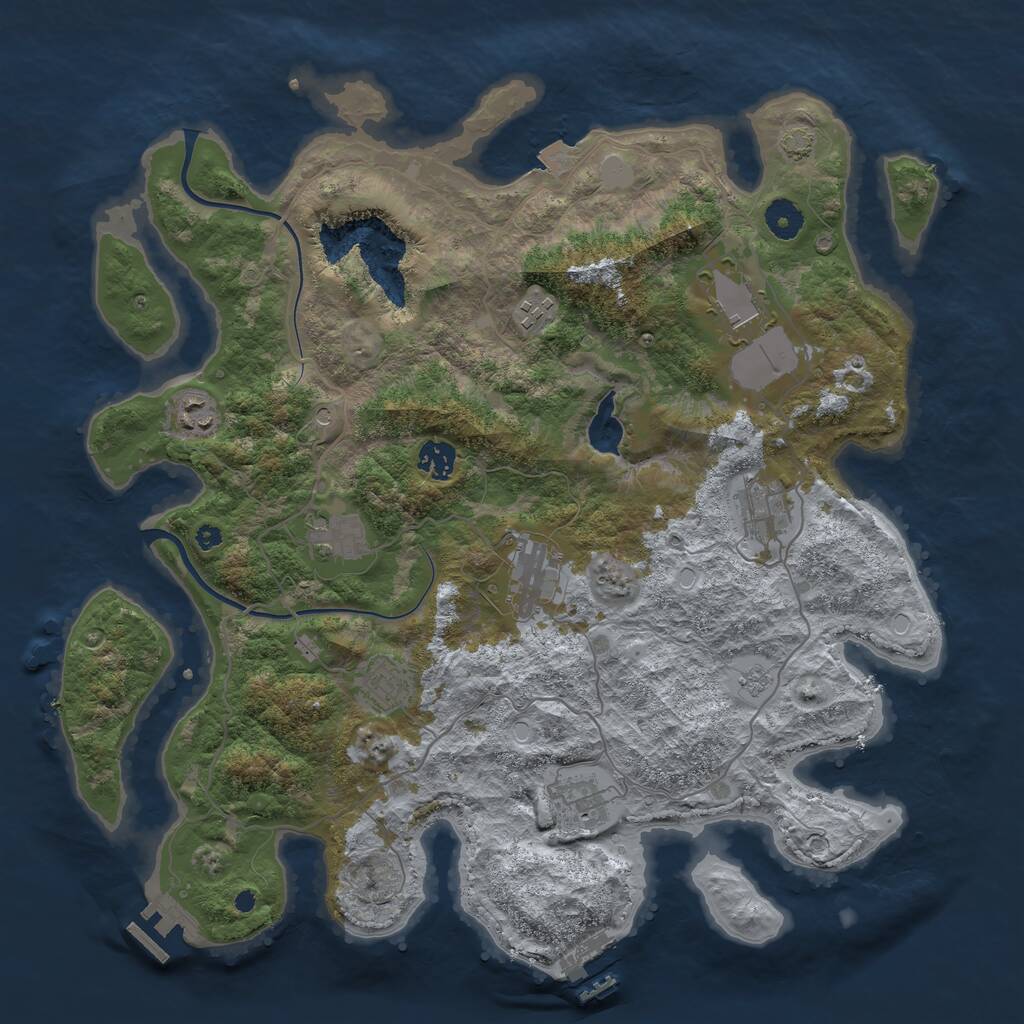 Rust Map: Procedural Map, Size: 4000, Seed: 3504485, 15 Monuments