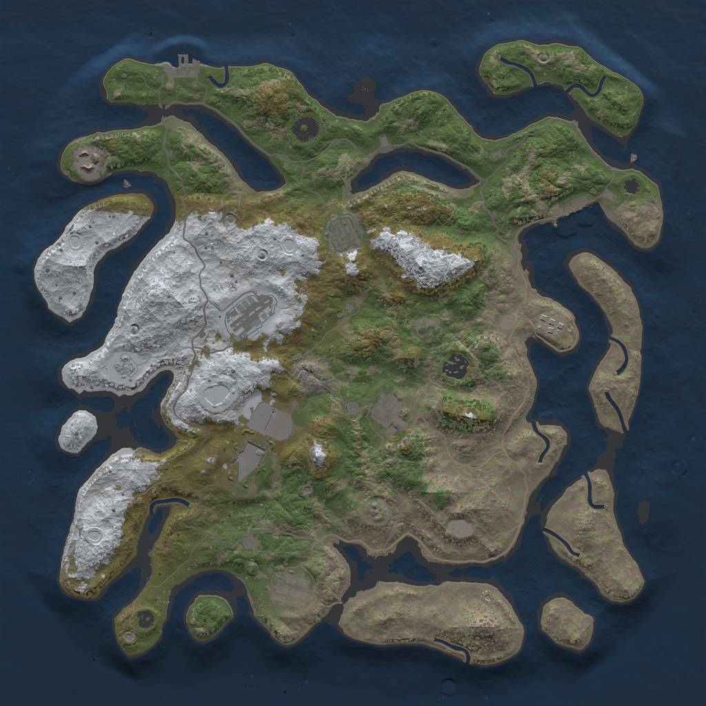 Rust Map: Procedural Map, Size: 4250, Seed: 197353261, 17 Monuments