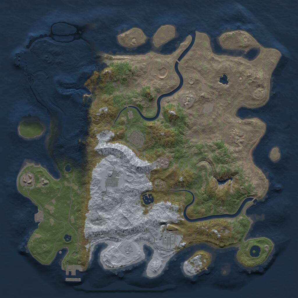 Rust Map: Procedural Map, Size: 4000, Seed: 4832427, 14 Monuments