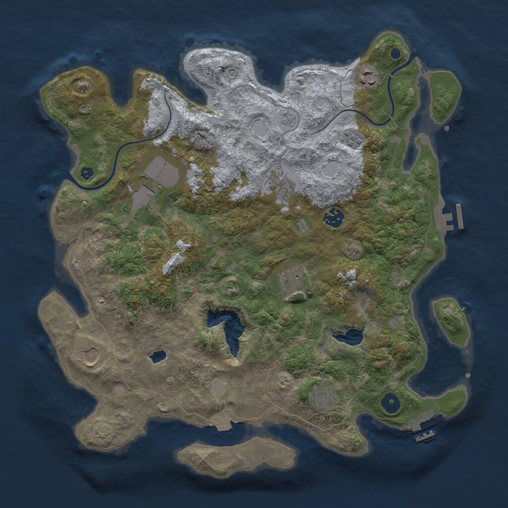 Rust Map: Procedural Map, Size: 4000, Seed: 5848519, 14 Monuments