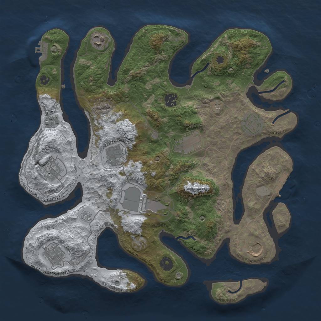 Rust Map: Procedural Map, Size: 3600, Seed: 1561668864, 19 Monuments