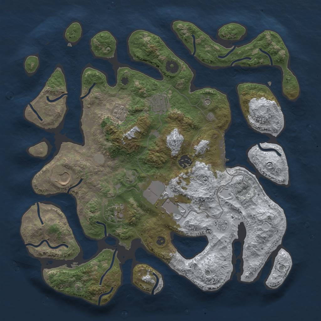 Rust Map: Procedural Map, Size: 3700, Seed: 20222028, 14 Monuments