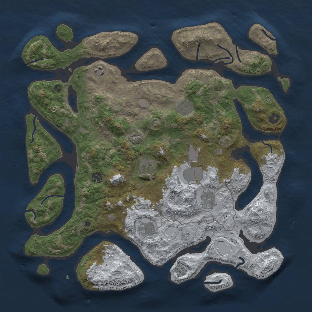 Rust Map: Procedural Map, Size: 4250, Seed: 468227811, 15 Monuments