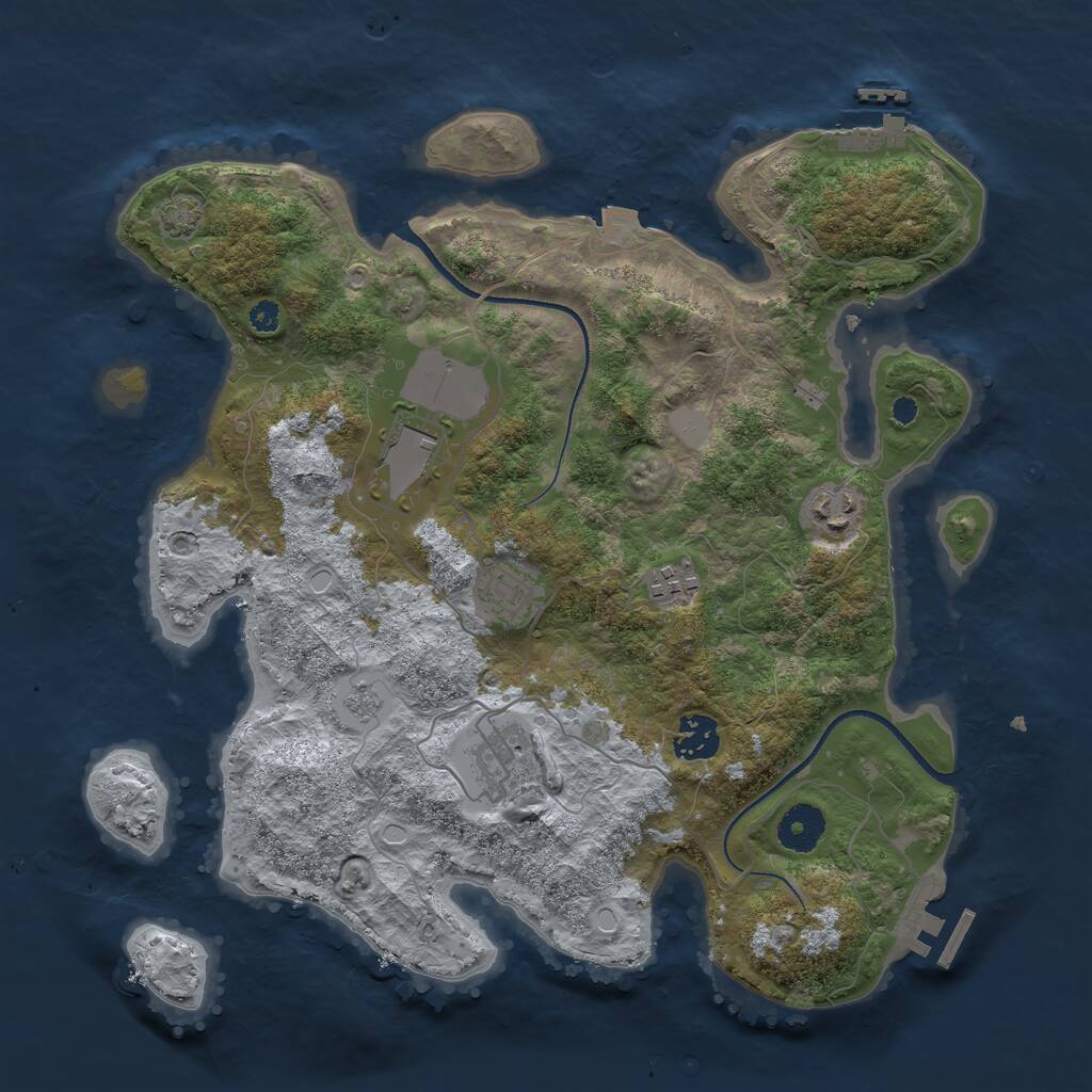 Rust Map: Procedural Map, Size: 3500, Seed: 148465, 11 Monuments