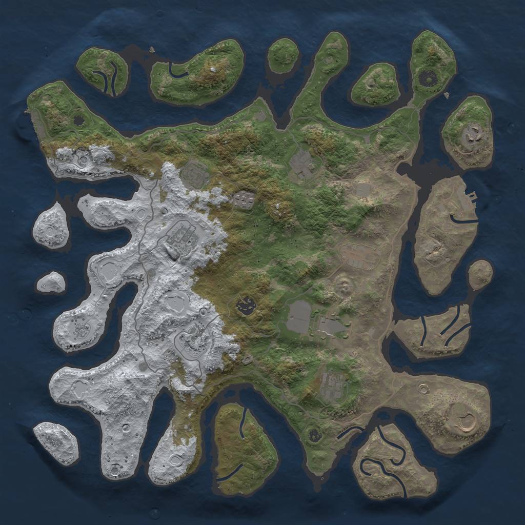 Rust Map: Procedural Map, Size: 4300, Seed: 1793192032, 20 Monuments