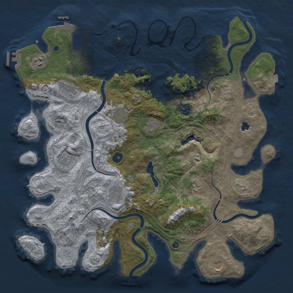 Rust Map: Procedural Map, Size: 4300, Seed: 1793192032, 16 Monuments