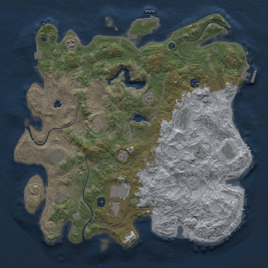 Rust Map: Procedural Map, Size: 4250, Seed: 966, 16 Monuments