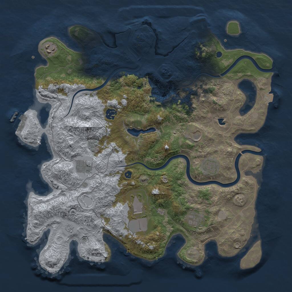 Rust Map: Procedural Map, Size: 4000, Seed: 420678678, 14 Monuments