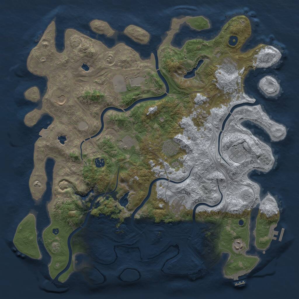 Rust Map: Procedural Map, Size: 4500, Seed: 18939, 17 Monuments