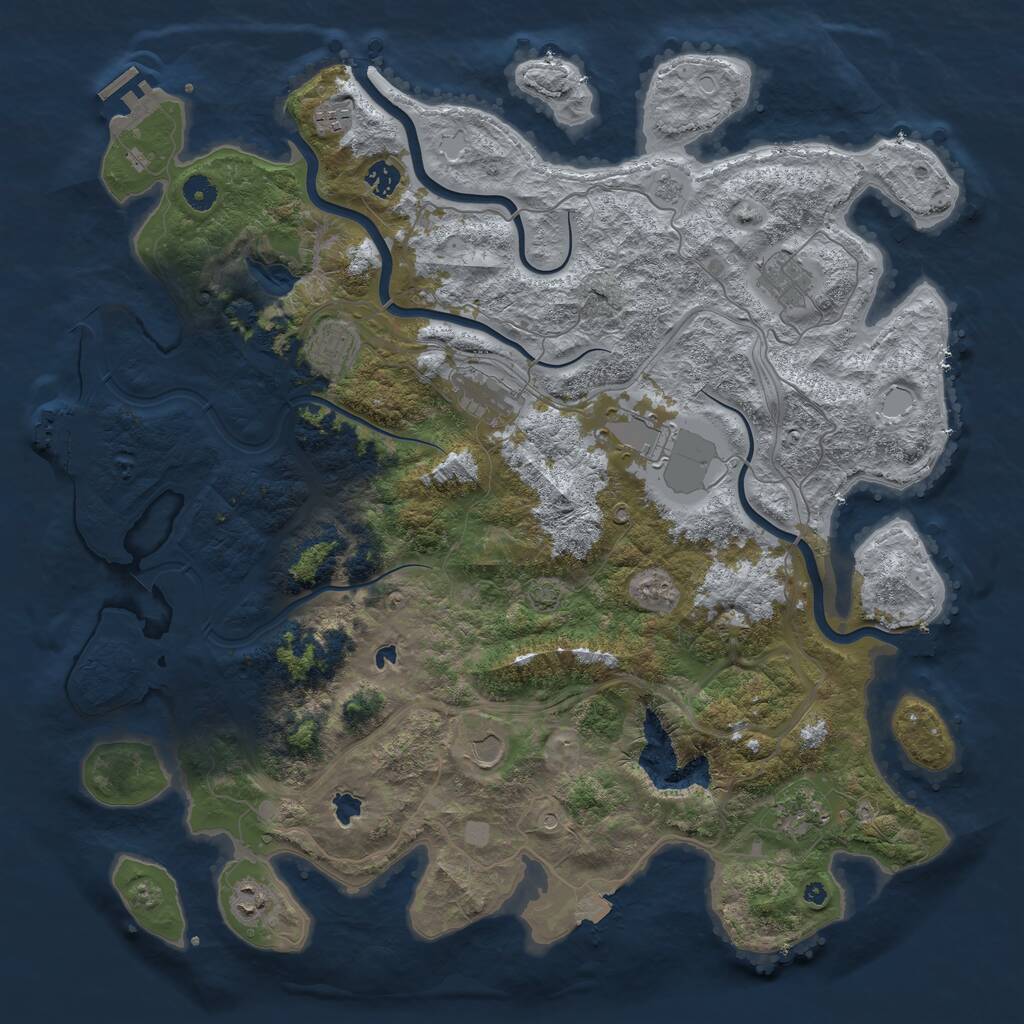 Rust Map: Procedural Map, Size: 4500, Seed: 4140102, 15 Monuments