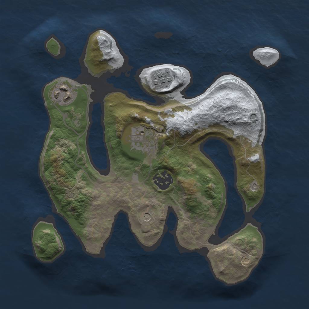 Rust Map: Barren, Size: 2500, Seed: 6857, 7 Monuments