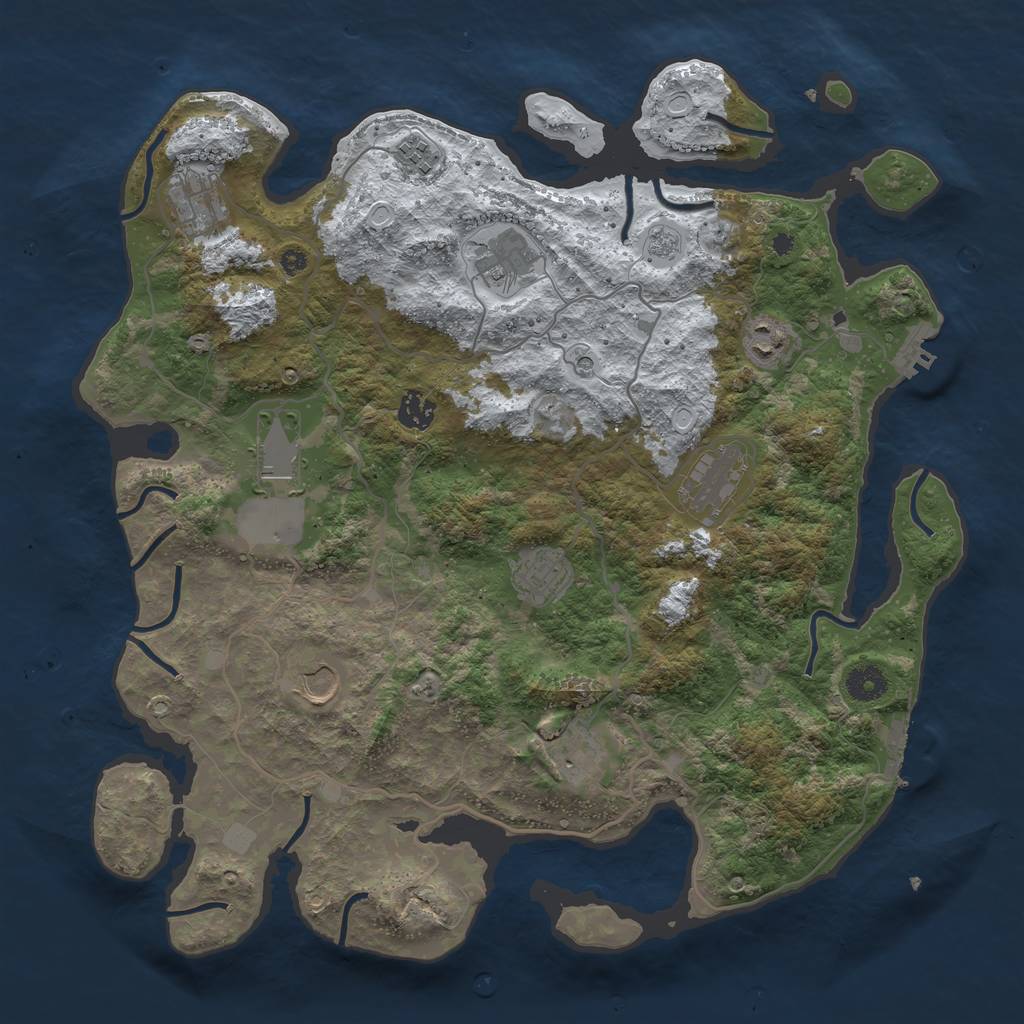 Rust Map: Procedural Map, Size: 4000, Seed: 1005962211, 19 Monuments