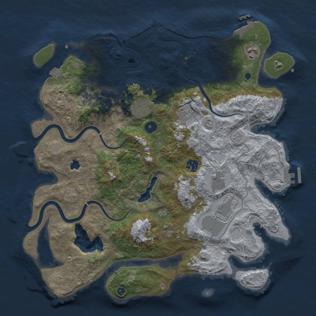 Rust Map: Procedural Map, Size: 4000, Seed: 5522764, 14 Monuments