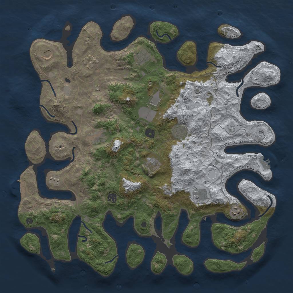 Rust Map: Procedural Map, Size: 4500, Seed: 1657095912, 20 Monuments
