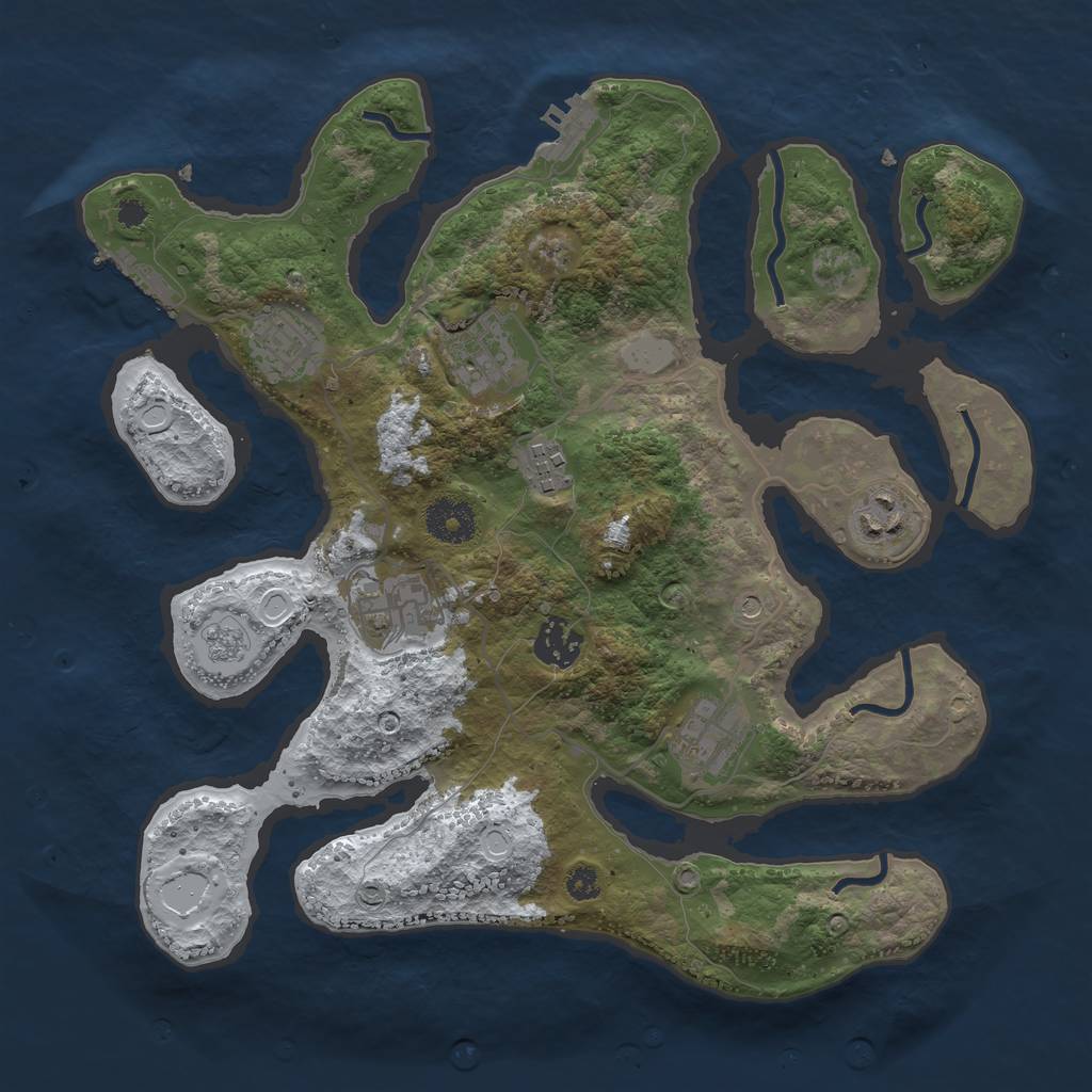 Rust Map: Procedural Map, Size: 3350, Seed: 39774179, 16 Monuments