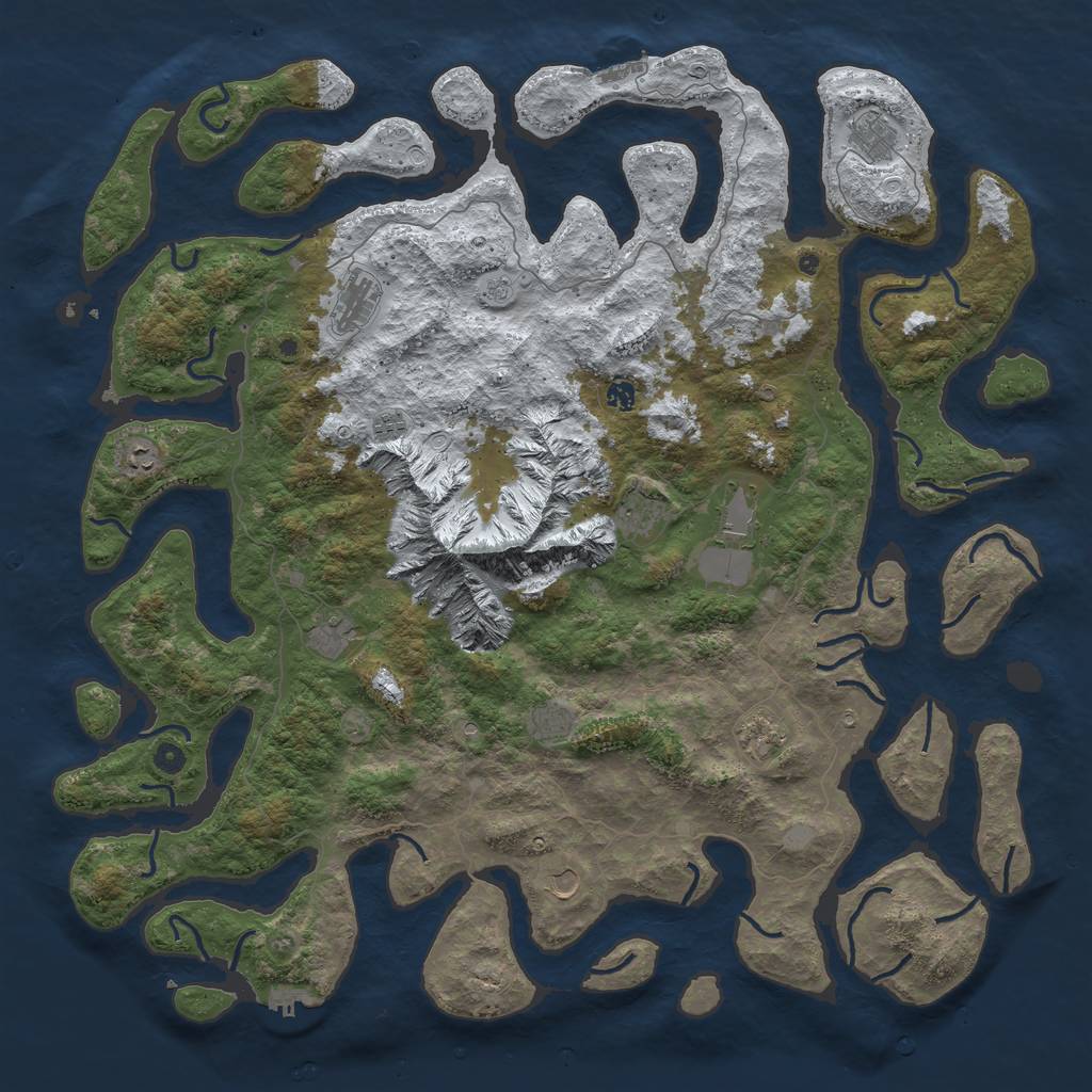 Rust Map: Procedural Map, Size: 5500, Seed: 742221123, 20 Monuments