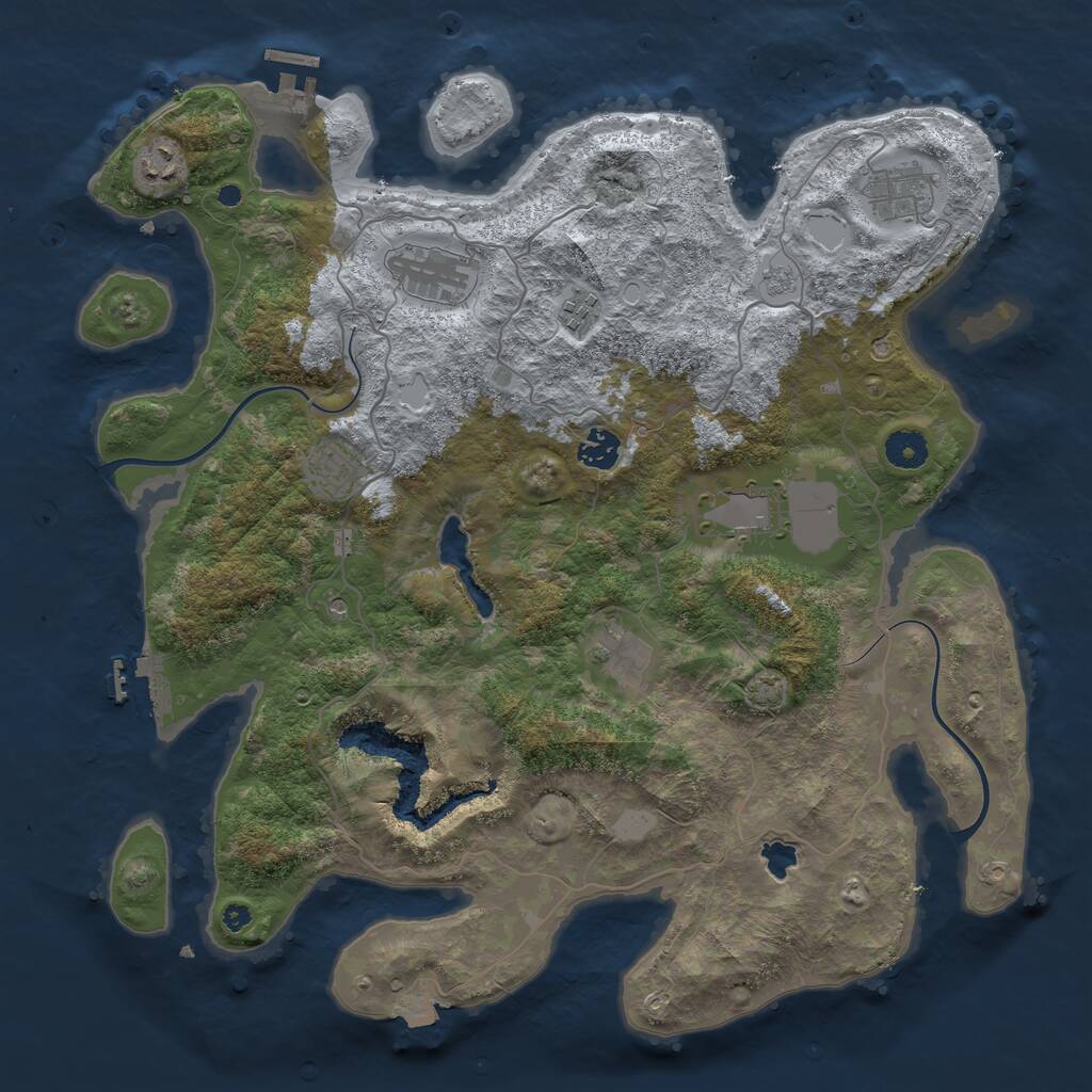 Rust Map: Procedural Map, Size: 4000, Seed: 4731420, 14 Monuments