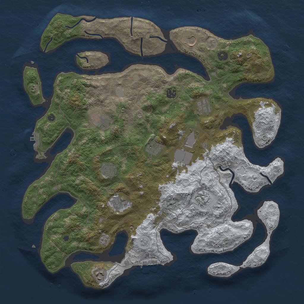 Rust Map: Procedural Map, Size: 4500, Seed: 5186067, 20 Monuments