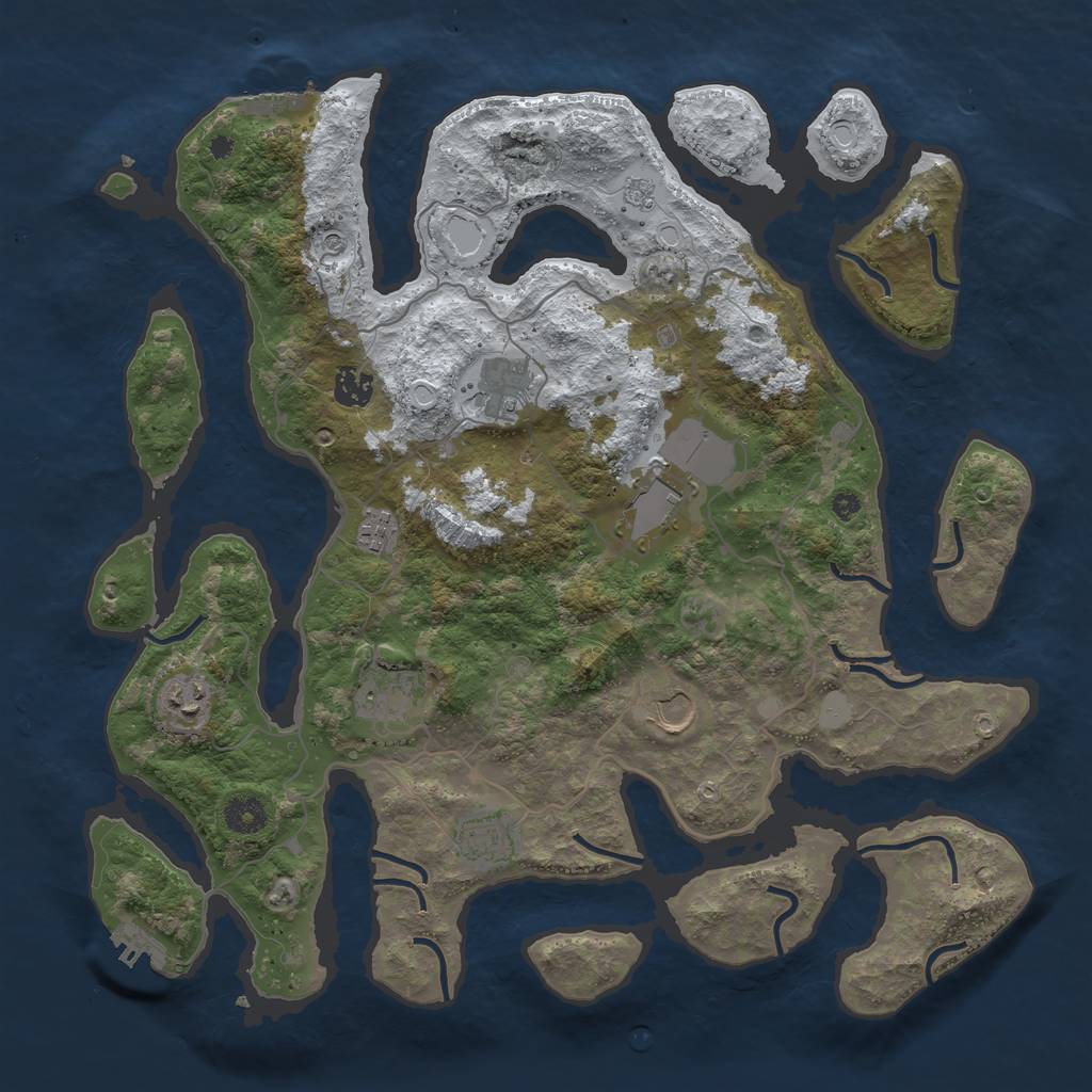 Rust Map: Procedural Map, Size: 4000, Seed: 5370219, 17 Monuments