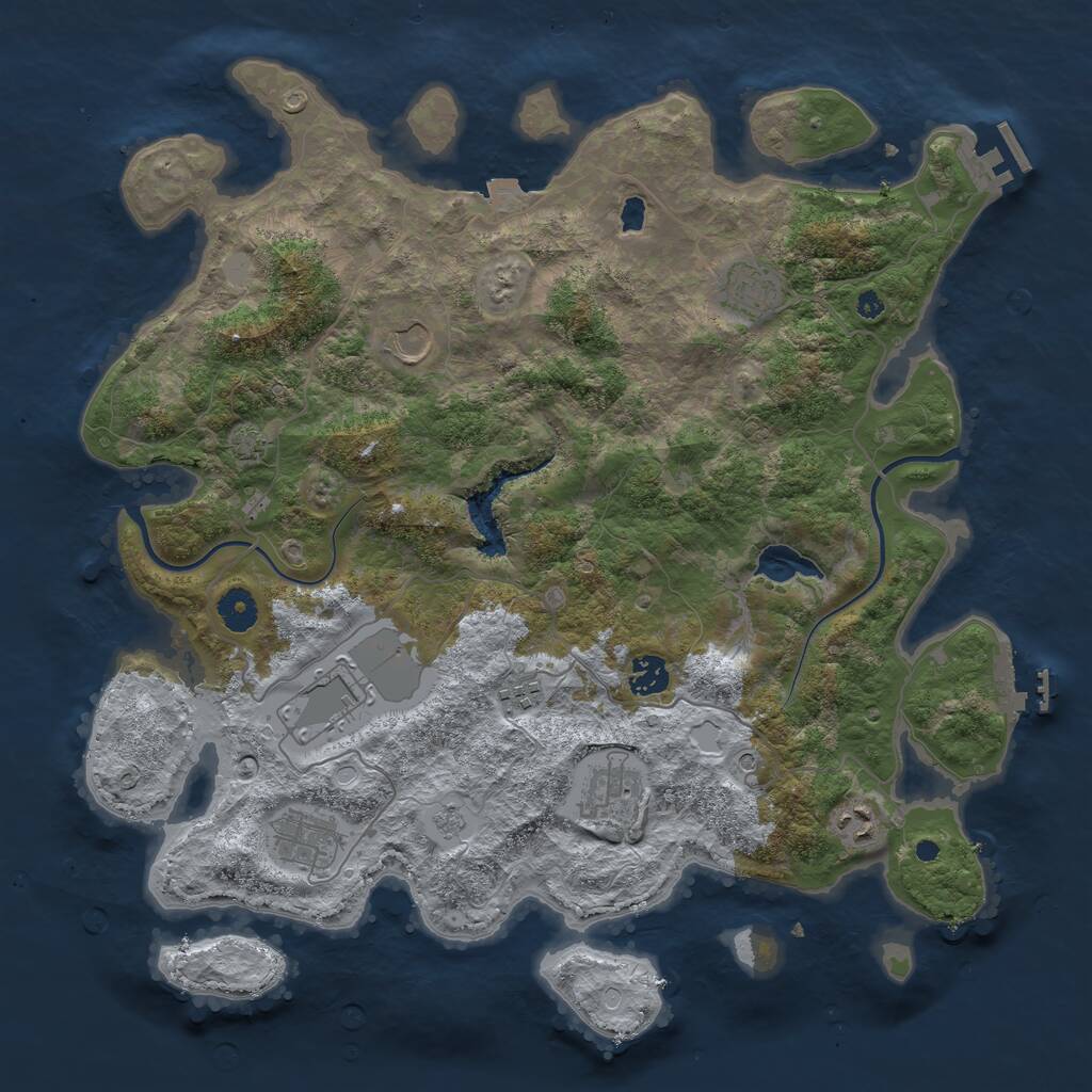 Rust Map: Procedural Map, Size: 4000, Seed: 4769272, 14 Monuments