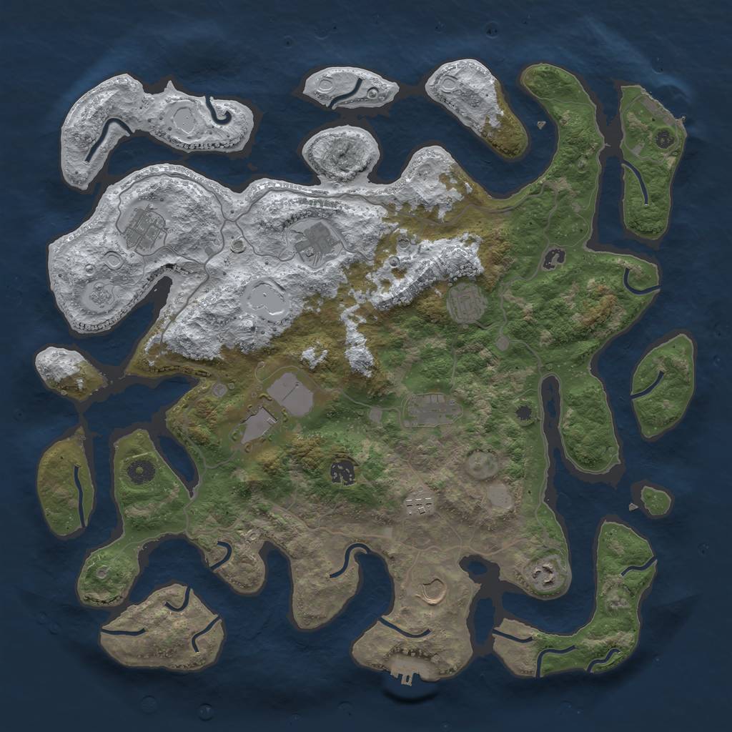 Rust Map: Procedural Map, Size: 4250, Seed: 548307912, 18 Monuments