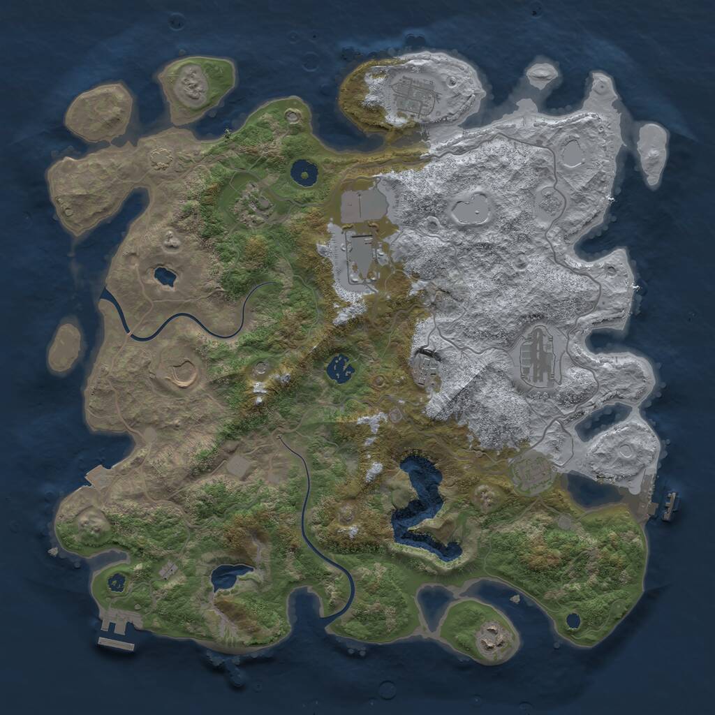 Rust Map: Procedural Map, Size: 4000, Seed: 951981, 15 Monuments
