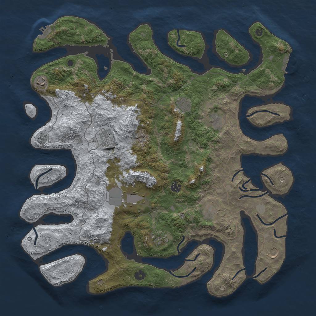 Rust Map: Procedural Map, Size: 4500, Seed: 151454, 19 Monuments