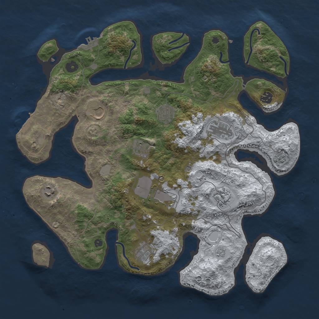 Rust Map: Procedural Map, Size: 4000, Seed: 5945118, 19 Monuments