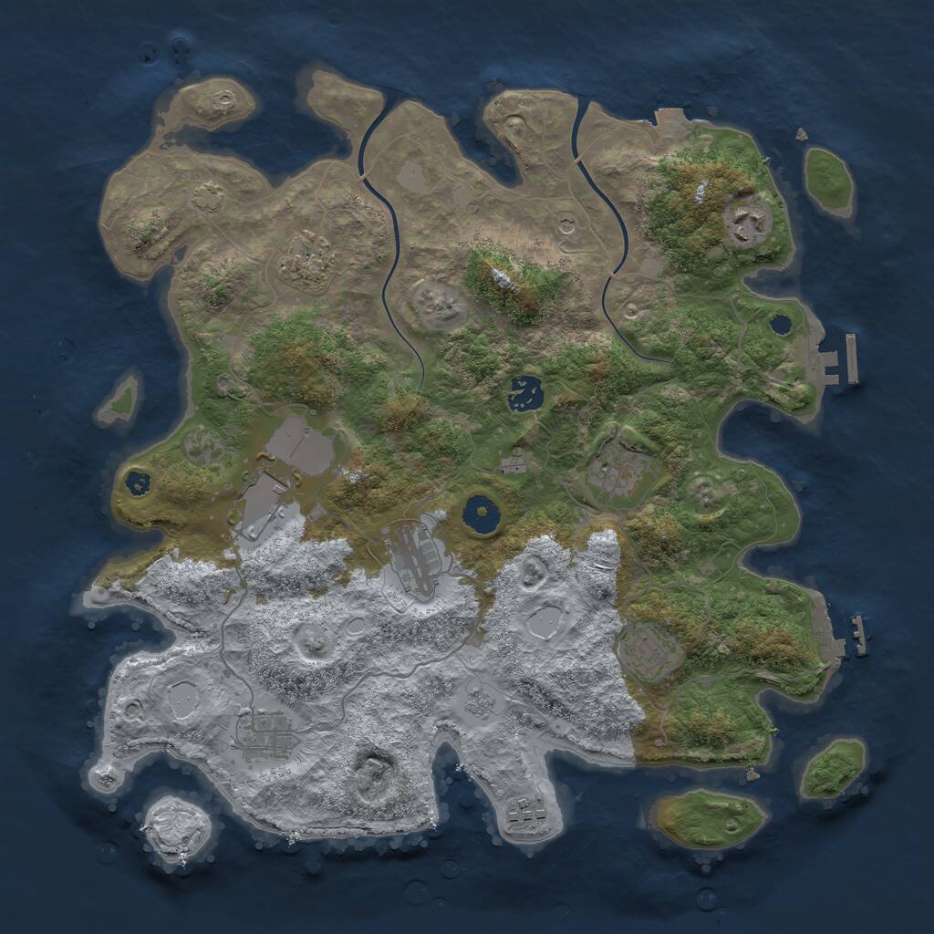 Rust Map: Procedural Map, Size: 3800, Seed: 301, 15 Monuments