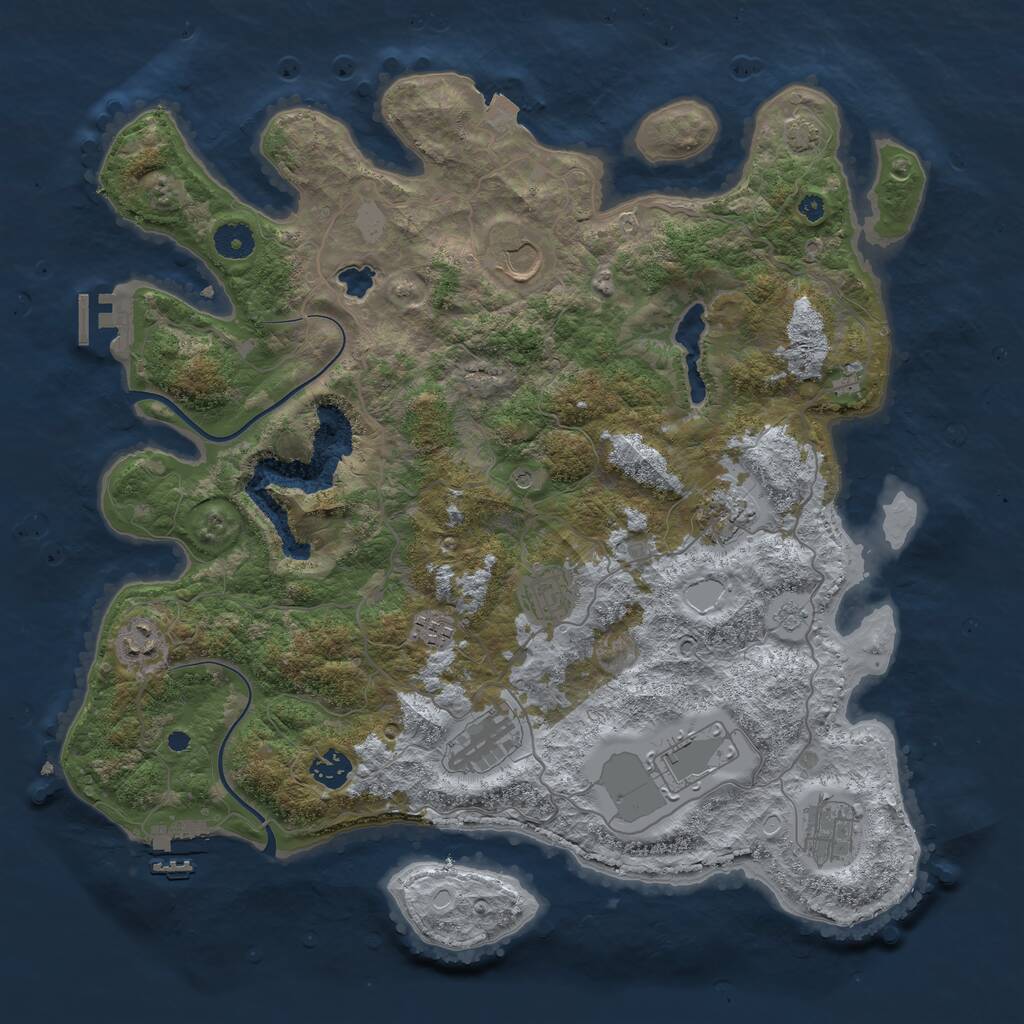Rust Map: Procedural Map, Size: 4000, Seed: 1763694, 15 Monuments