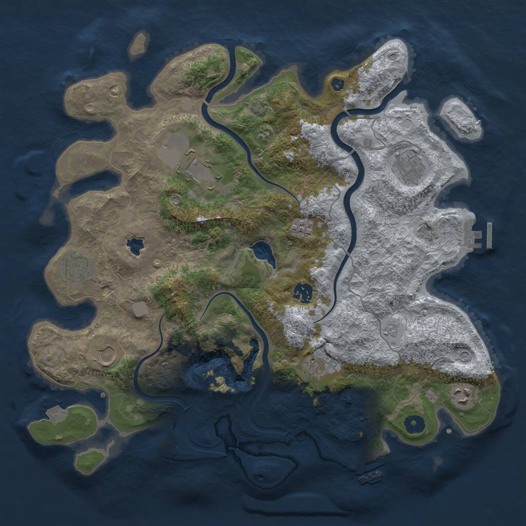 Rust Map: Procedural Map, Size: 4000, Seed: 4054436, 14 Monuments