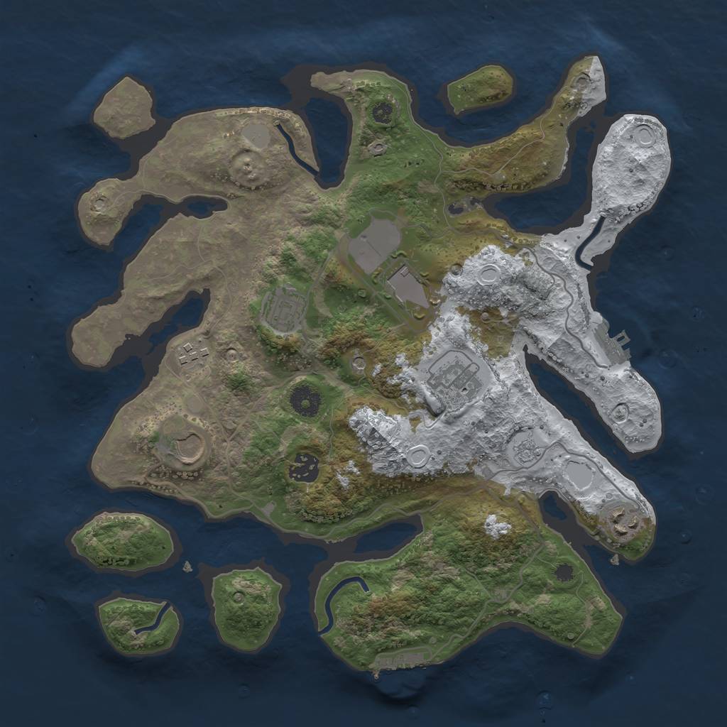 Rust Map: Procedural Map, Size: 3550, Seed: 187427, 16 Monuments
