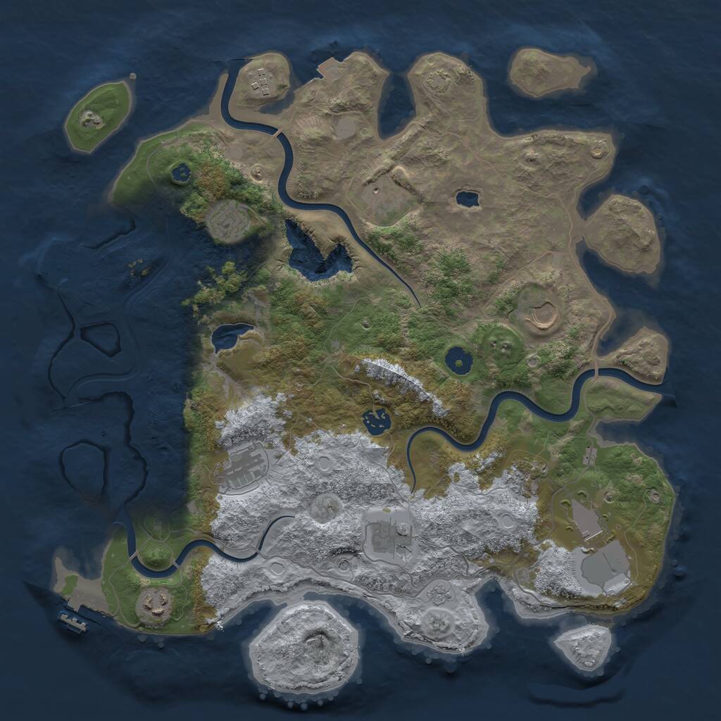 Rust Map: Procedural Map, Size: 4000, Seed: 3002522, 16 Monuments