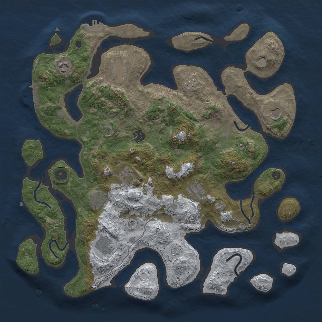Rust Map: Procedural Map, Size: 4000, Seed: 4022539, 18 Monuments