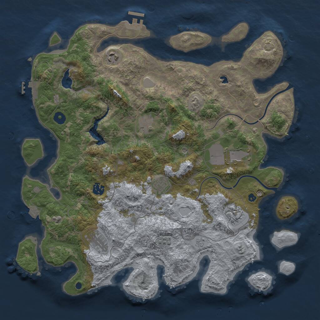 Rust Map: Procedural Map, Size: 4000, Seed: 4022539, 14 Monuments