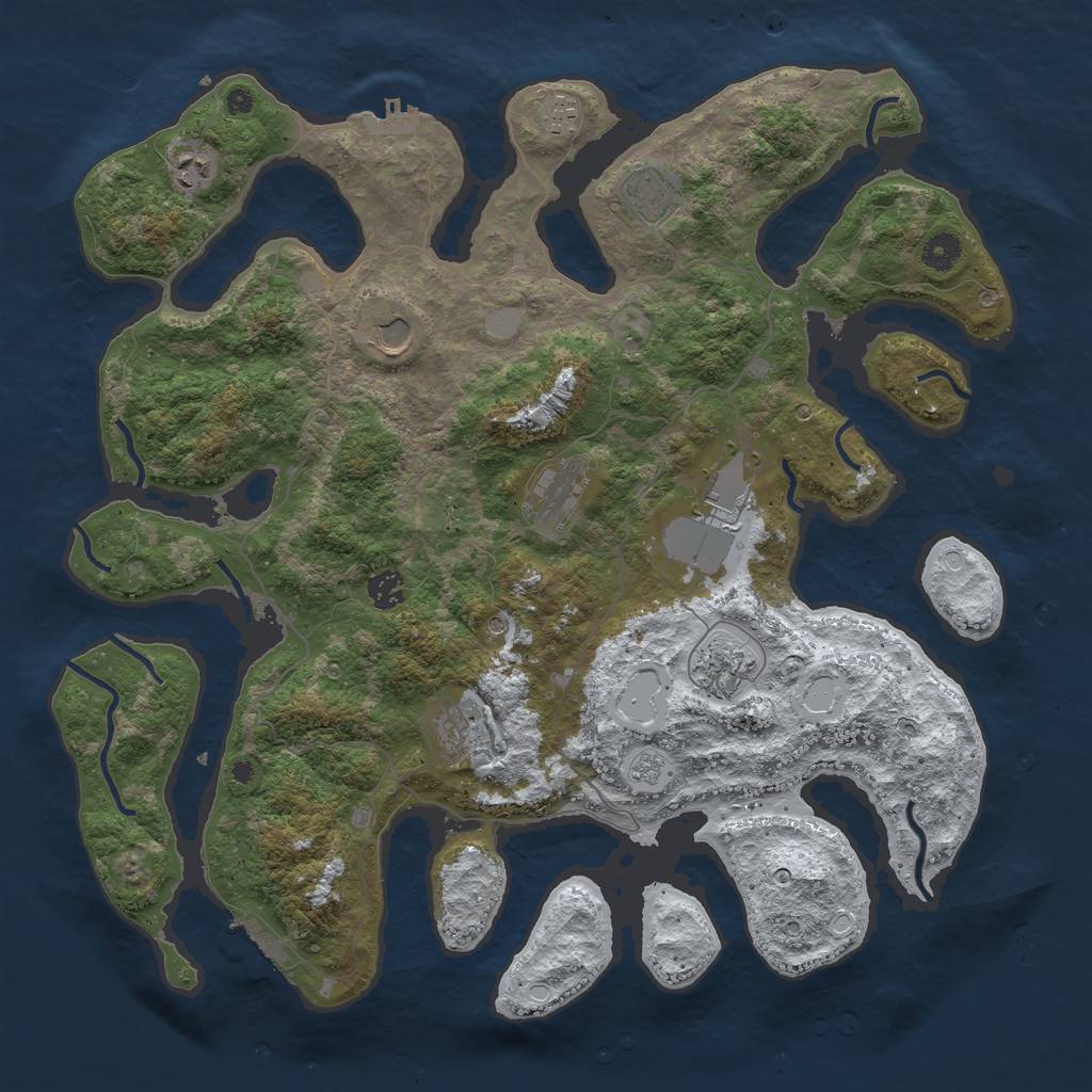 Rust Map: Procedural Map, Size: 4300, Seed: 20, 18 Monuments