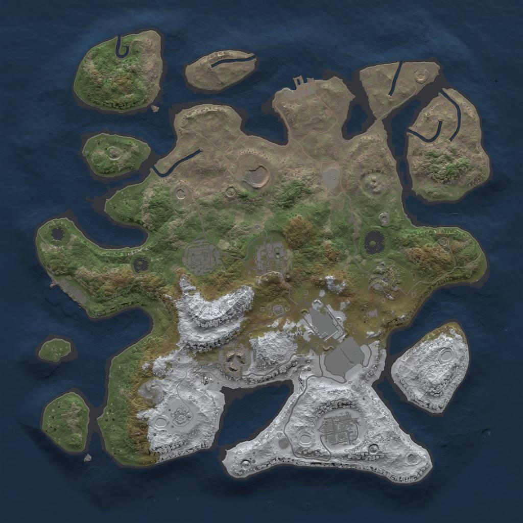 Rust Map: Procedural Map, Size: 3500, Seed: 1649252412, 16 Monuments