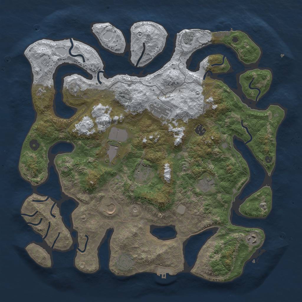 Rust Map: Procedural Map, Size: 4300, Seed: 18767, 18 Monuments