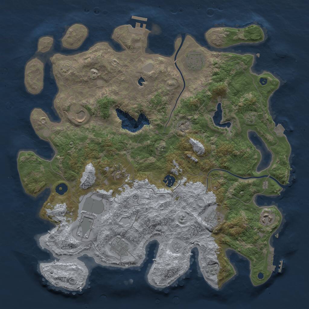 Rust Map: Procedural Map, Size: 4000, Seed: 1704010, 15 Monuments