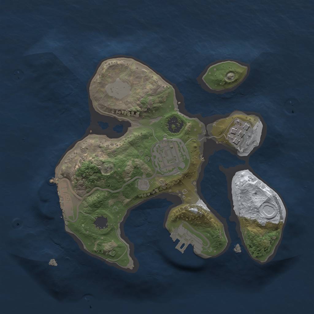 Rust Map: Procedural Map, Size: 2000, Seed: 1209667657, 9 Monuments