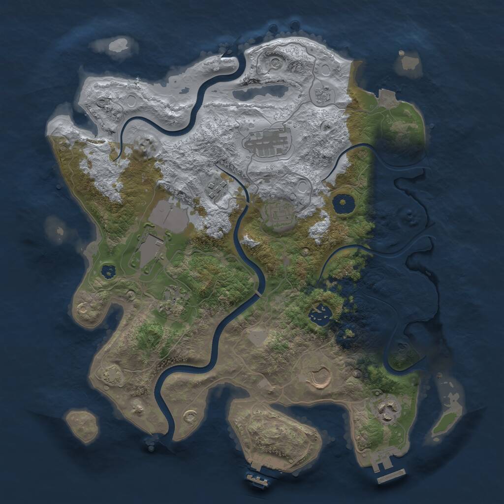 Rust Map: Procedural Map, Size: 3500, Seed: 5700740, 14 Monuments