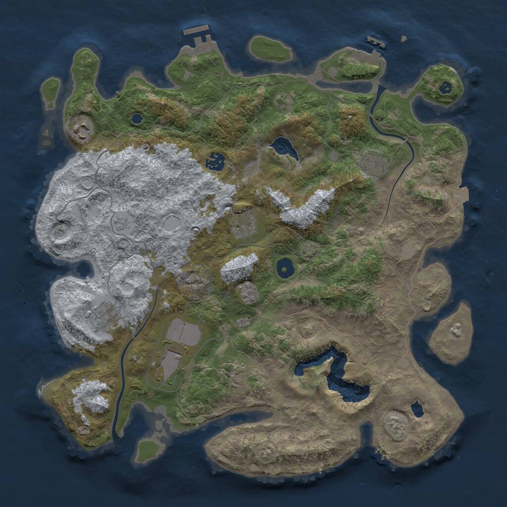 Rust Map: Procedural Map, Size: 4000, Seed: 147486, 14 Monuments