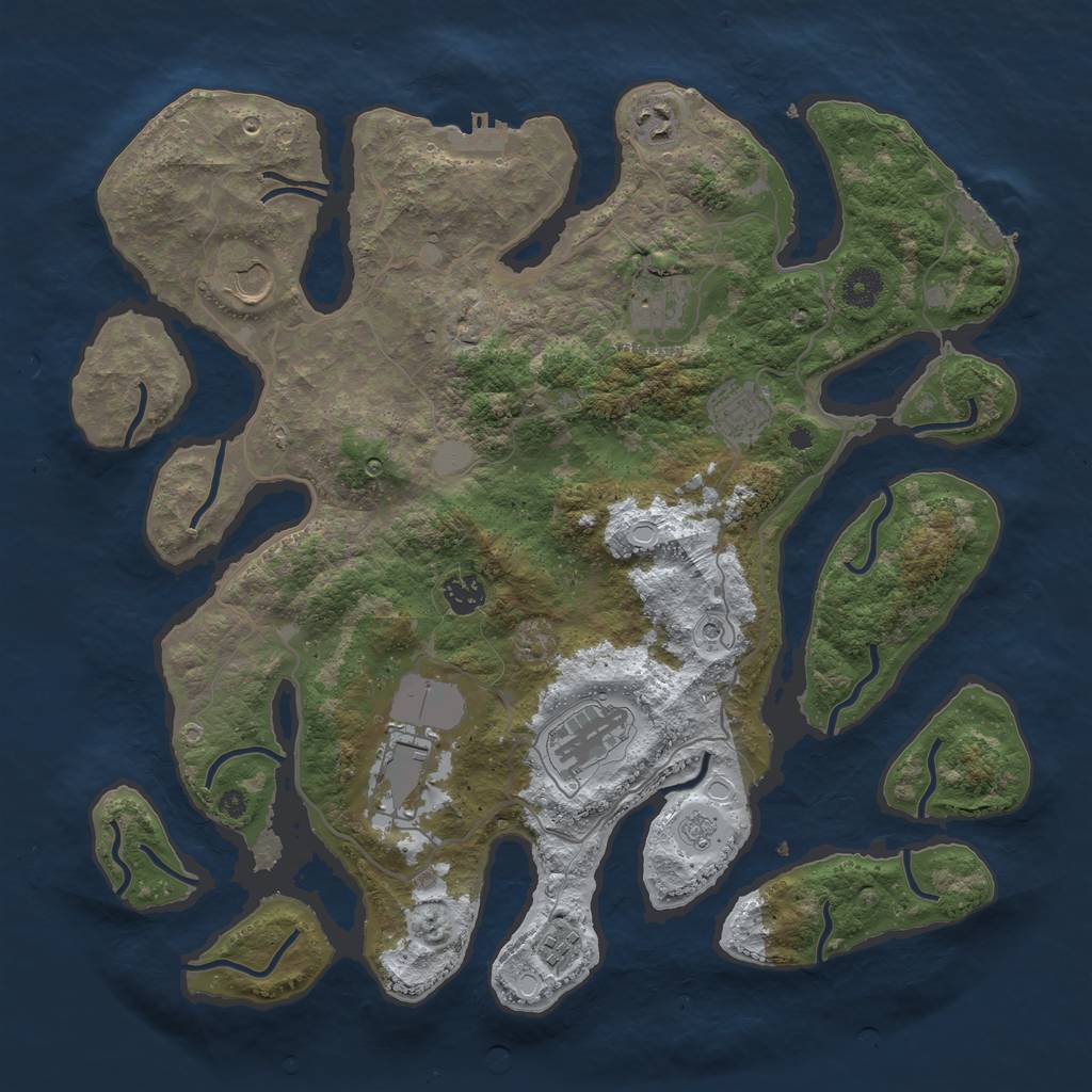 Rust Map: Procedural Map, Size: 4000, Seed: 4759939, 17 Monuments
